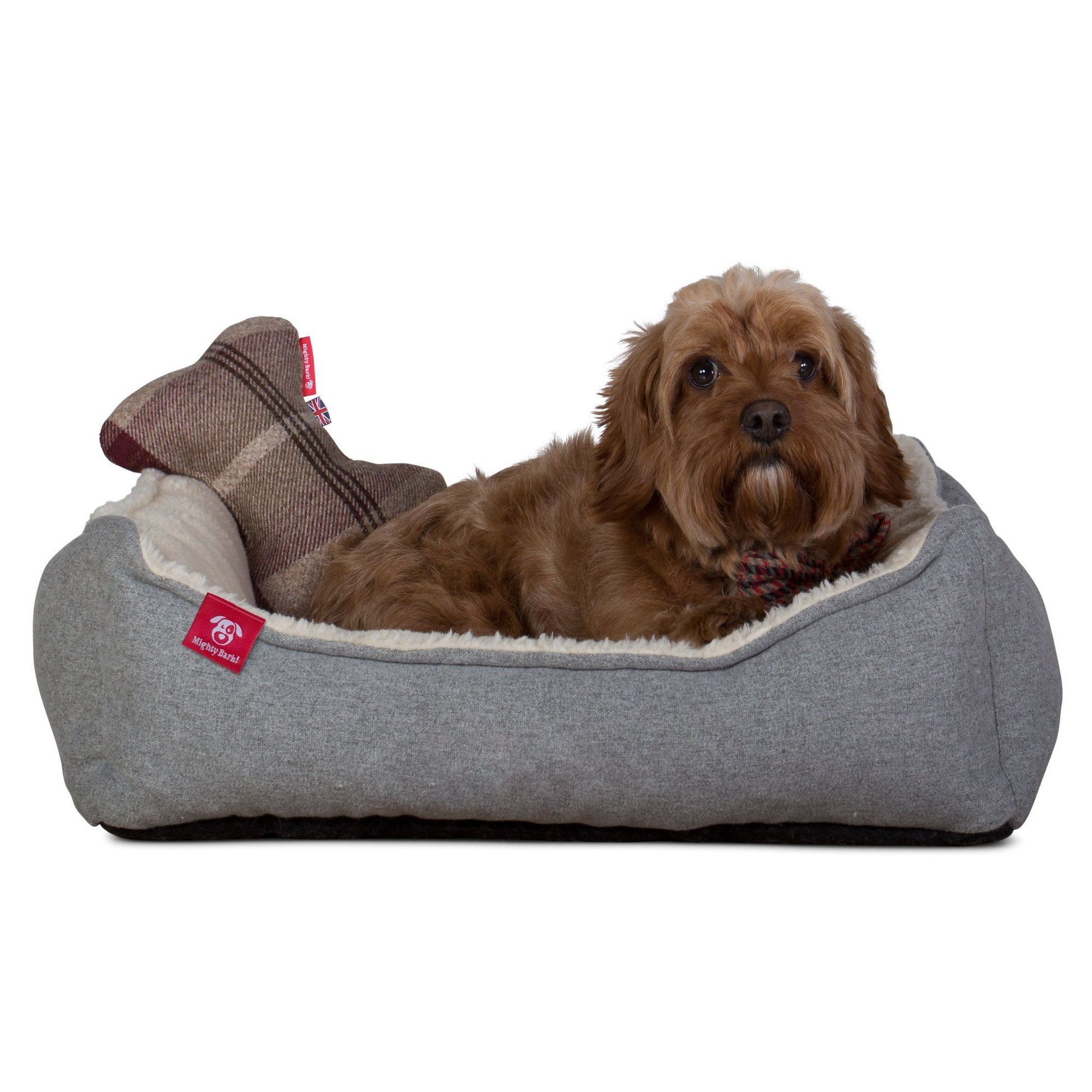 The-Bone-Bone-Shaped-Pillow-For-On-Dog-Beds-Tartan-Mulberry_3